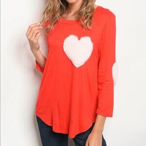 Tunic Heart Top Print Orange